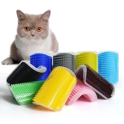 Hot Selling Pet Hair Grooming Tool Cat Self Groomer Wall Corner Pet Massage Grooming Comb Brush with Catnip