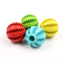 Pet Rubber Ball Food Treat Feeder Pet Tooth Cleaning Toy Dog Chew Toy Soft Dog Treat Rubber Balls