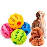 Nontoxic Bite Resistant Dog Chew Ball Food Treat Feeder Tooth Cleaning Exercise Game Ball Rubber Dog Ball