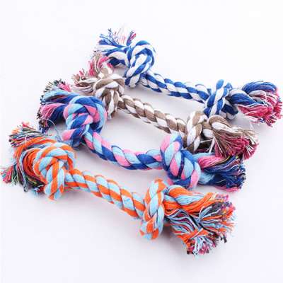 21cm wholesale cotton dog rope toys handmade interactive chewing toys for dog cleaning teeth